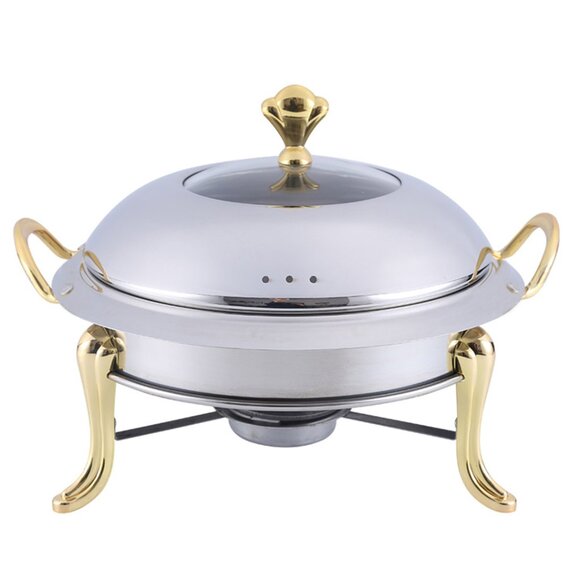 SOGA Gold Stainless Steel Round Chafing Dish – Buffet Food Warmer & Catering Ser - Picture 3 of 14